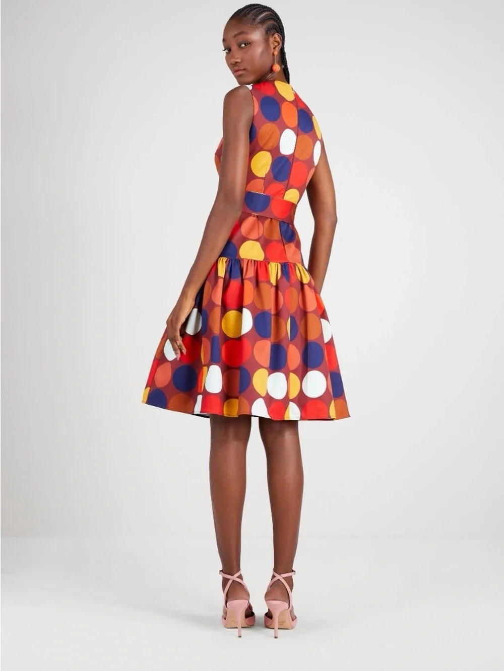 Kate Spade Dot Party Julia Faille Dress Colorful Polka Dot Fit & Flare Size 14